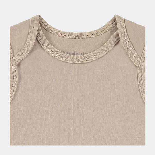 Bobby långärmad bambu body - 3-pack - rosa, grön, beige