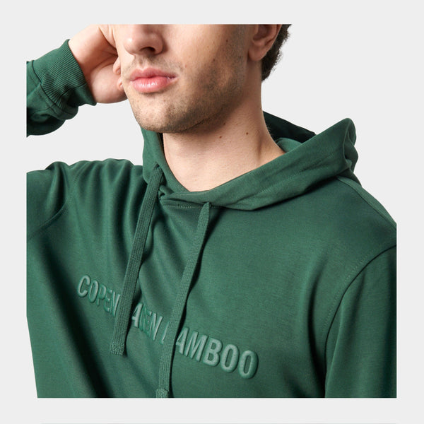 Grön bambu hoodie med logga