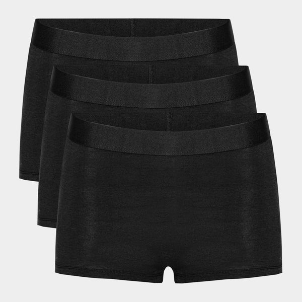 Svarta bambu hotpants - 3-pack