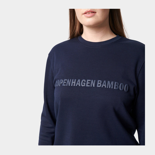 Navy bambu sweatshirt med logga