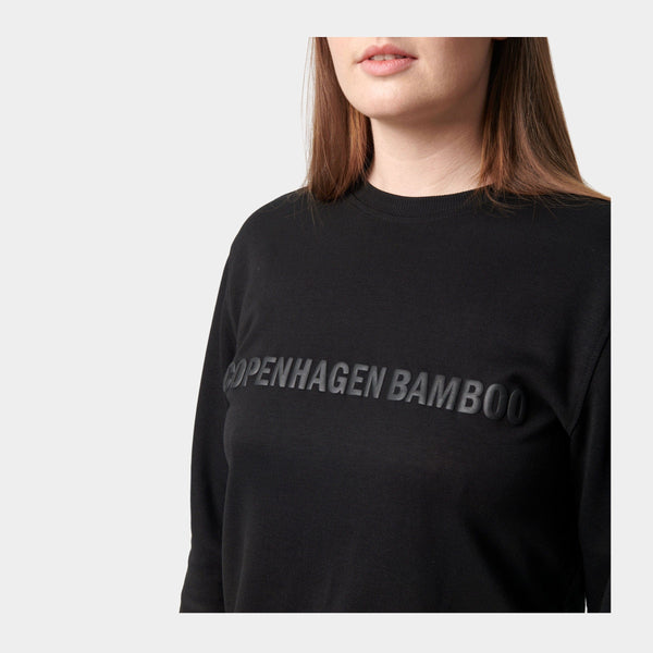 Svart bambu sweatshirt med logga