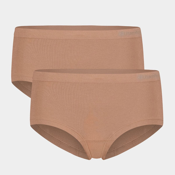 Sophie bambu hipsters med smal resår - 2-pack tan nude