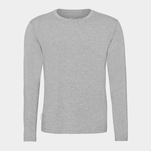 Ljusgrå långärmad bambu crew neck T-shirt Boody