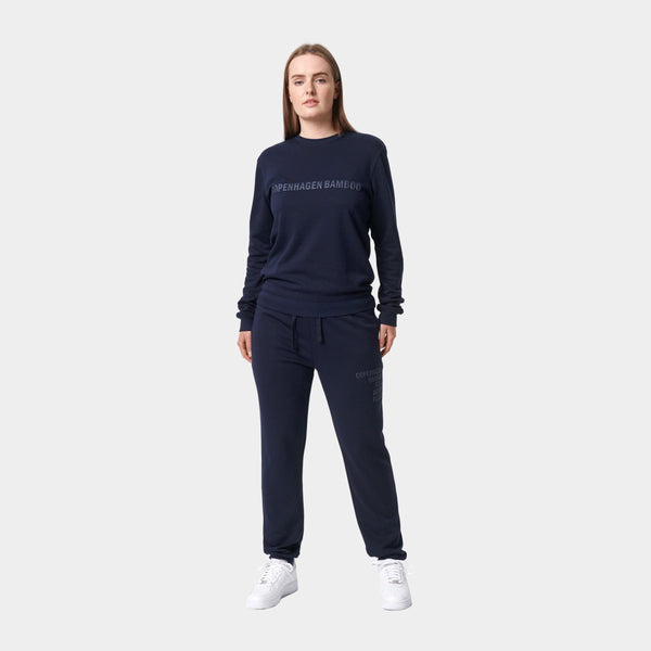 Navy bambu joggingset med logga