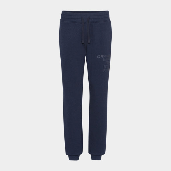 Navy bambu sweatpants med logga