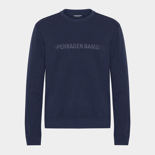 Navy bambu sweatshirt med logga