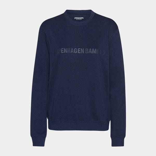 Navy bambu sweatshirt med logga