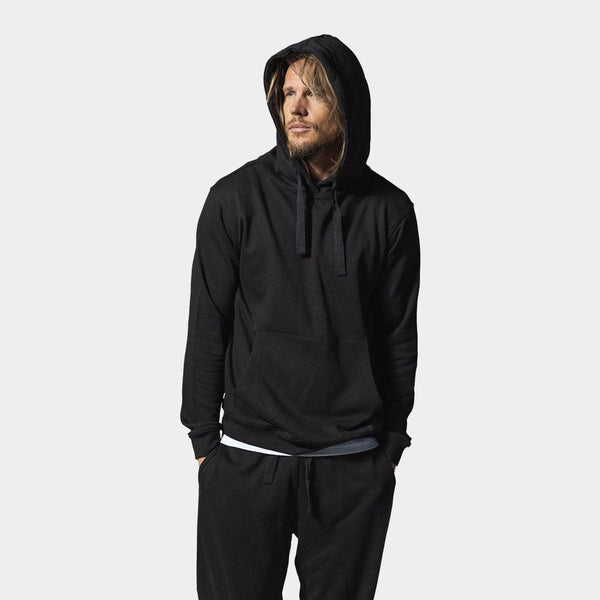 Svart bambu hoodie Resteröds