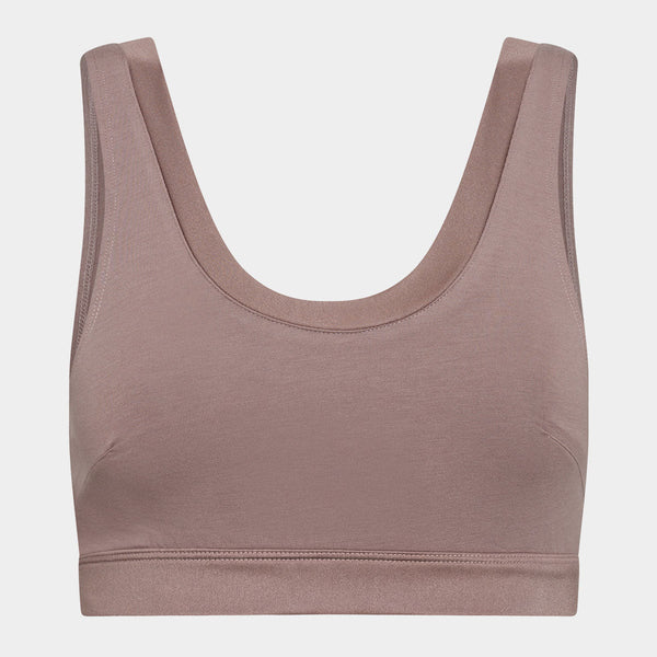 Taupe bambu BH-topp med feminina detaljer