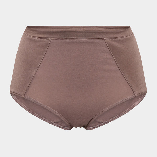 Taupe bambu maxitrosor med feminina detaljer