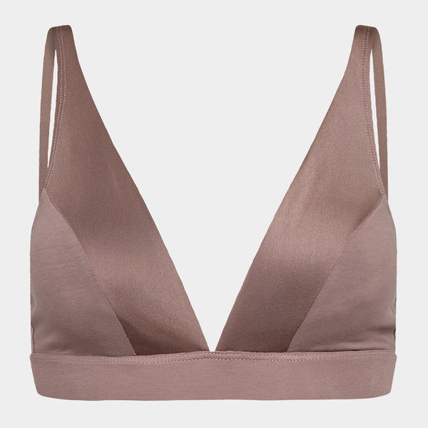 Taupe bambu triangel BH med feminina detaljer