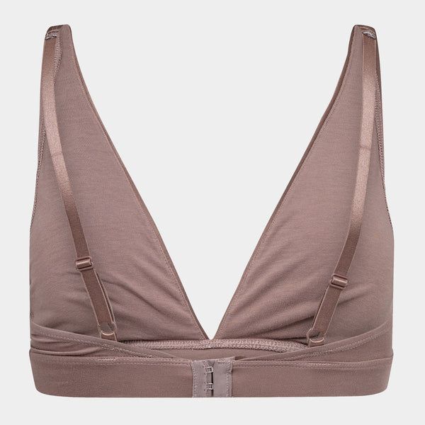 Taupe bambu triangel BH med feminina detaljer