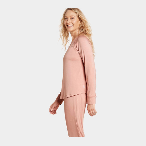 Rosa långärmad raglan bambu pyjamas tröja Boody