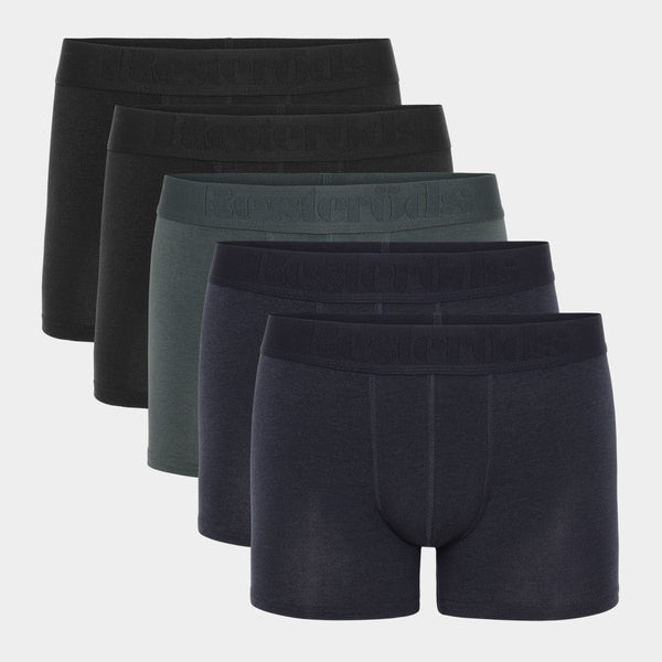 5-pack bambu kalsonger svart - grå - navy Resteröds