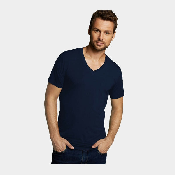 Velo bambu v-ringade T-shirts - 2 pack navy Bamboo Basics